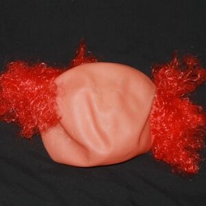 Vintage Topstone Halloween Bald Clown Headpiece with Red Hair